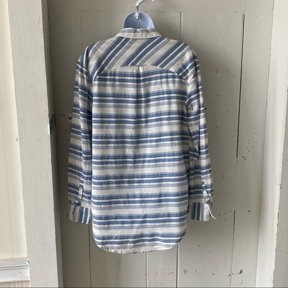 A New Day Stripe Button Down Shirt Blouse Top - Picture 2 of 9